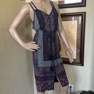 Lucky Brand Boho Indie Stretch Knit Dress sz XS
